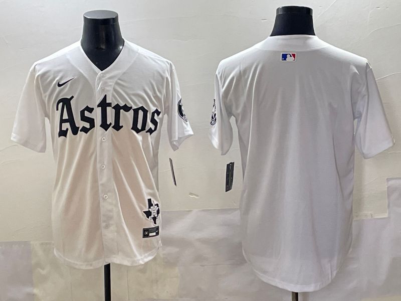 Men 2025 Houston Astros Blank White Five generations Joint Name Nike MLB Jersey style 1->houston astros->MLB Jersey